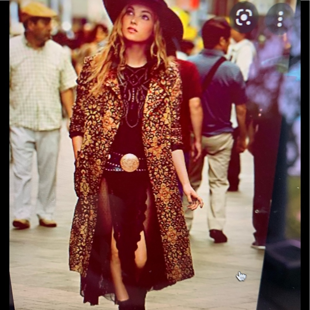 NWOT - Rare Free People Long Tapestry Coat  size 8